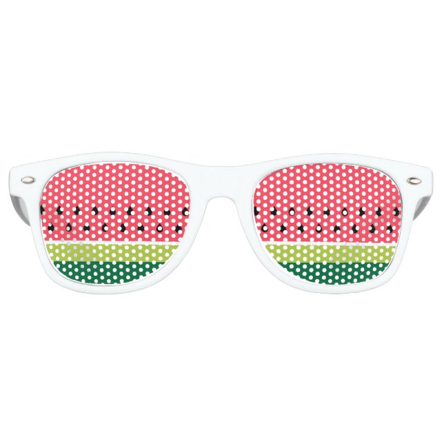 Gafas De Fiesta Retro Watermelon Melon Stripes Playa de verano (Anverso)