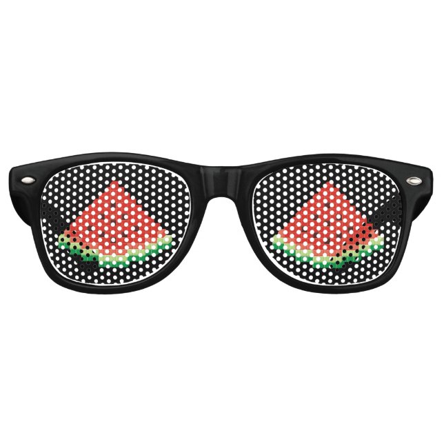 Gafas De Fiesta Retro Watermelon Pixel Art (Anverso)