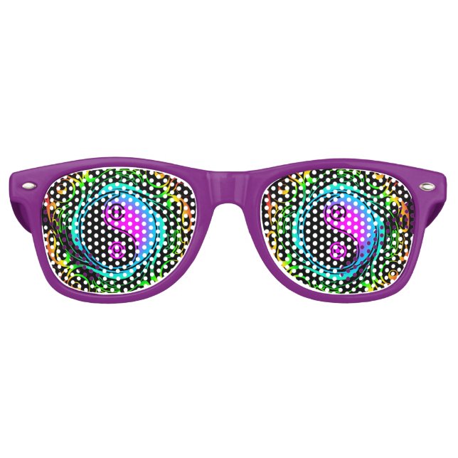 Gafas De Fiesta Retro Yin Yang Psychedeld Rainbow Tattoo (Anverso)