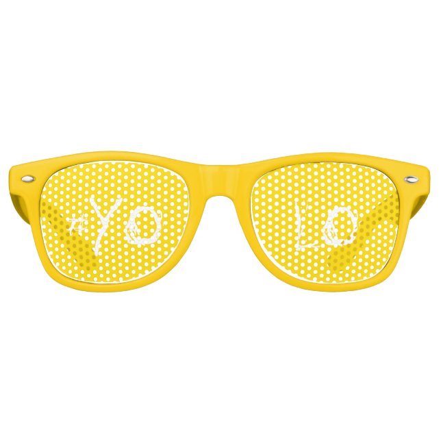 GAFAS DE FIESTA RETRO #YOLO (Anverso)