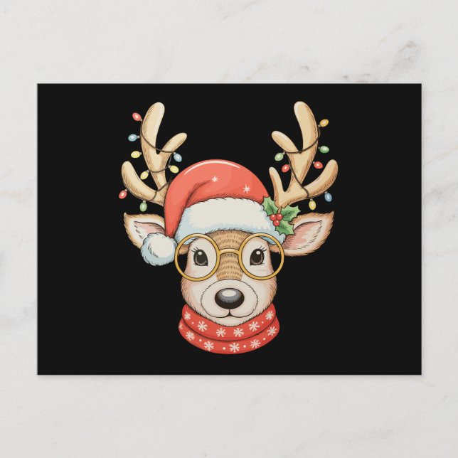 Gafas de Luces de Navidad Renoce Santa Sombrero (Anverso)