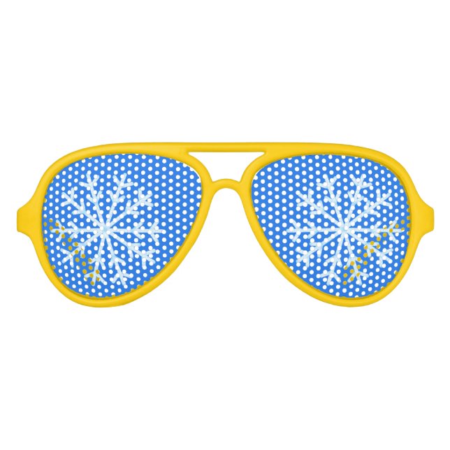 Gafas de Novedad de copo de nieve azul y escarcha (Anverso)
