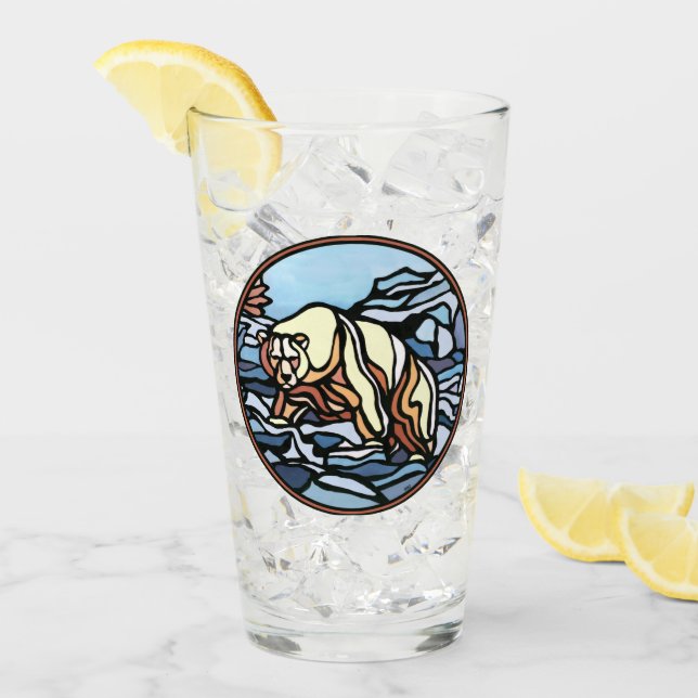 Gafas de oso polar tribal de vidrio de oso persona (Anverso (hielo))