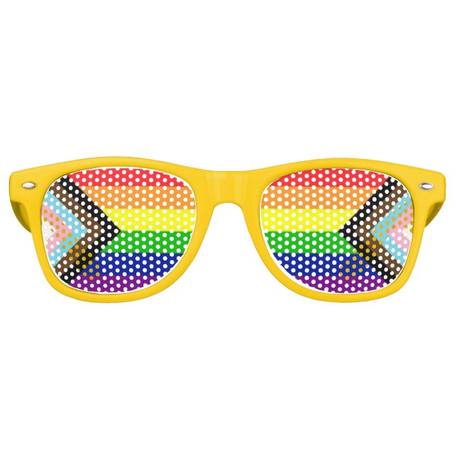 Gafas de sol clásicas LGBTQ+ Gay Progress Pride (Anverso)