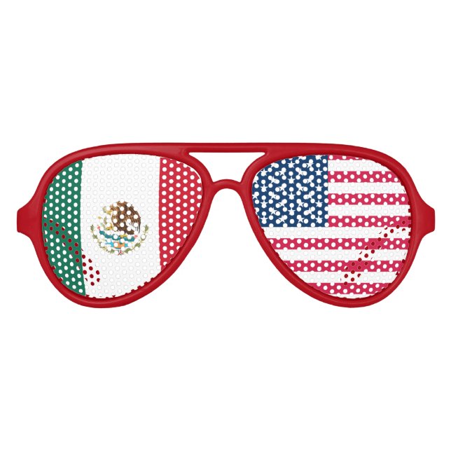 Gafas de sol con Banderas de México y Estados Unid (Anverso)