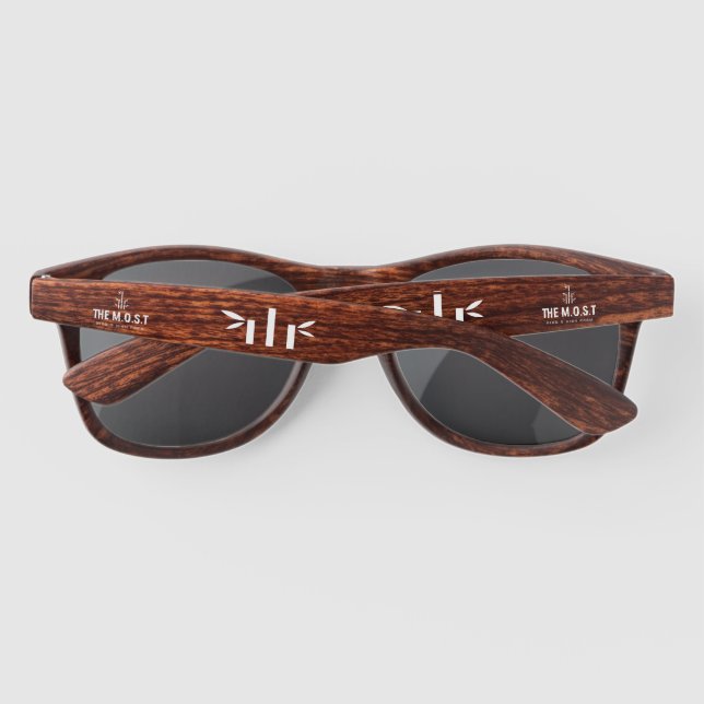 Gafas de sol con marco de madera de diseñador (Reverso)