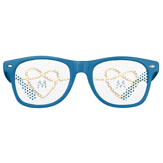 Gafas de sol con monograma de boda retro (Anverso)