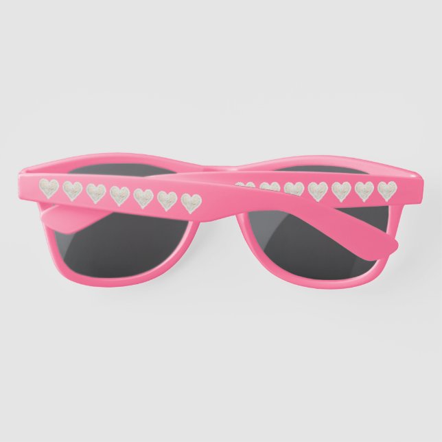 Gafas De Sol Corazones Blancos Femeninos (Reverso)