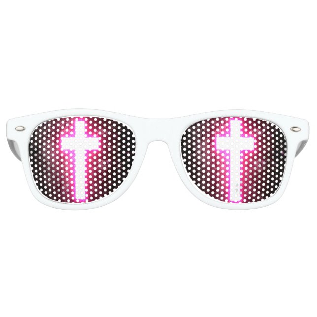 Gafas de sol cruzadas rosas brillantes (Anverso)