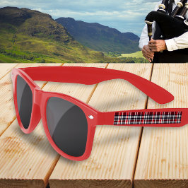 Gafas De Sol Cuadros de Tartán Rojo Blanco Azul Estampado