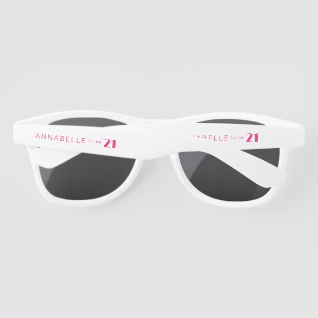 Gafas De Sol Cumpleaños moderno de chicas de 21 años (Reverso)