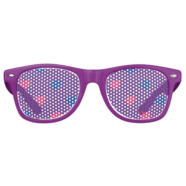 Gafas de sol de corazones Orgullo Bisexual (Anverso)