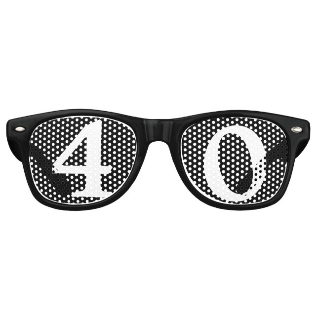 Gafas de sol de fiesta de cumpleaños de 40 años (Anverso)