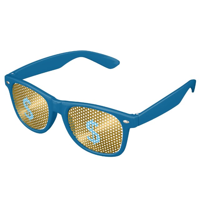 Gafas de sol de Fiesta metálico de oro (Ángulo)