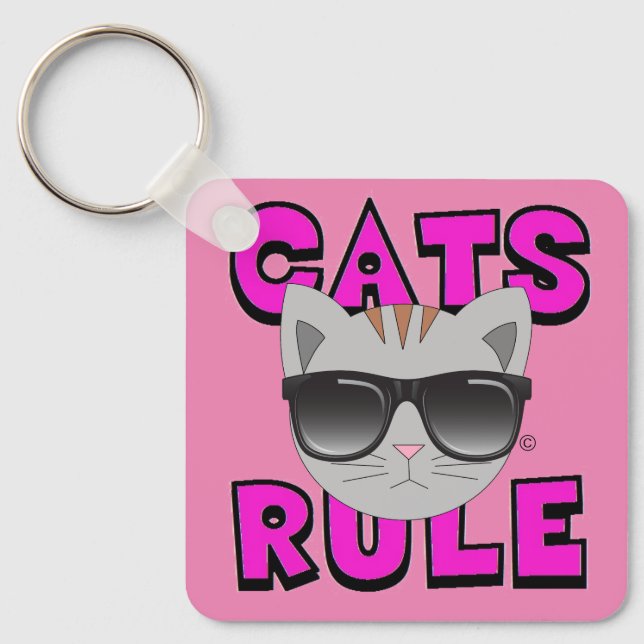 Gafas de sol de gato dominan llavero Kitty (Anverso)