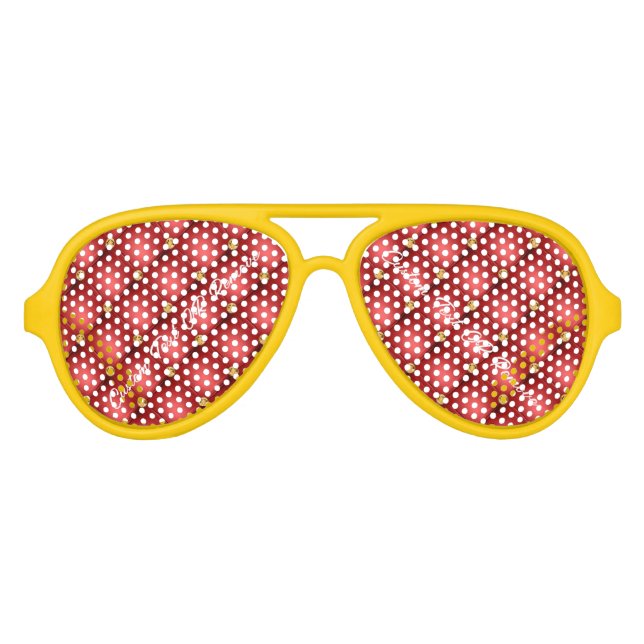 Gafas de sol de oro rojo con texto Personalizado (Anverso)
