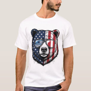 Gafas de sol de oso patriótico Camiseta de vector
