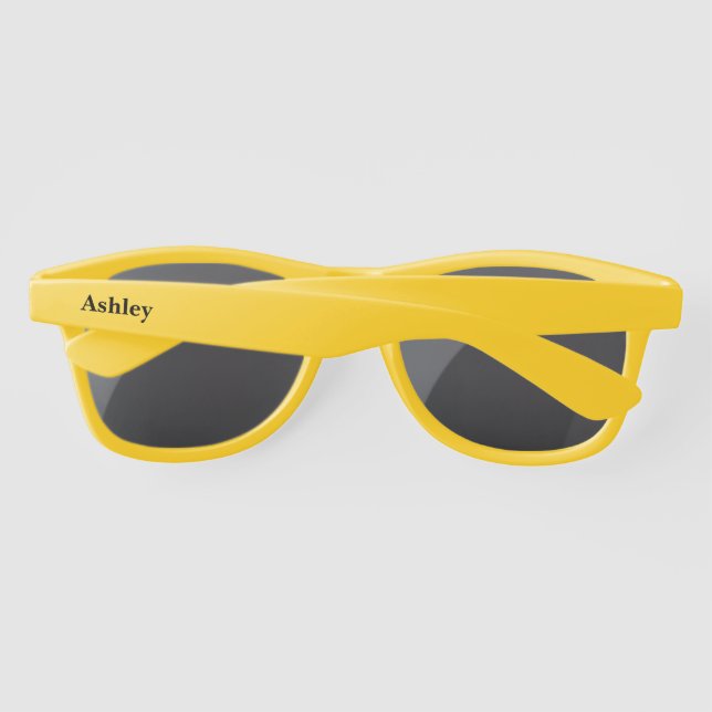 Gafas de sol de plástico con nombre personalizado (Reverso)