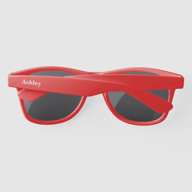 Gafas de sol de plástico con nombre personalizado (Reverso)