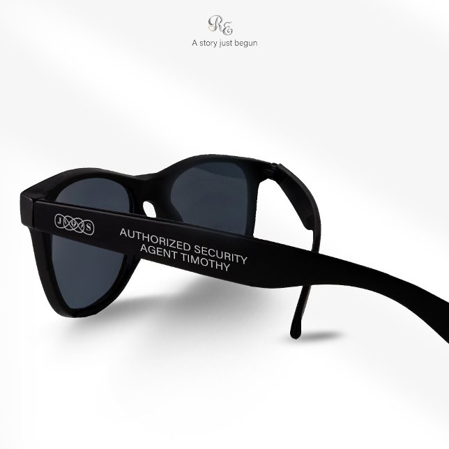 Gafas de sol de seguridad para portador de anillo (Mission ready! Ring Bearer sunglasses personalized with twin flame infinity monogram.)