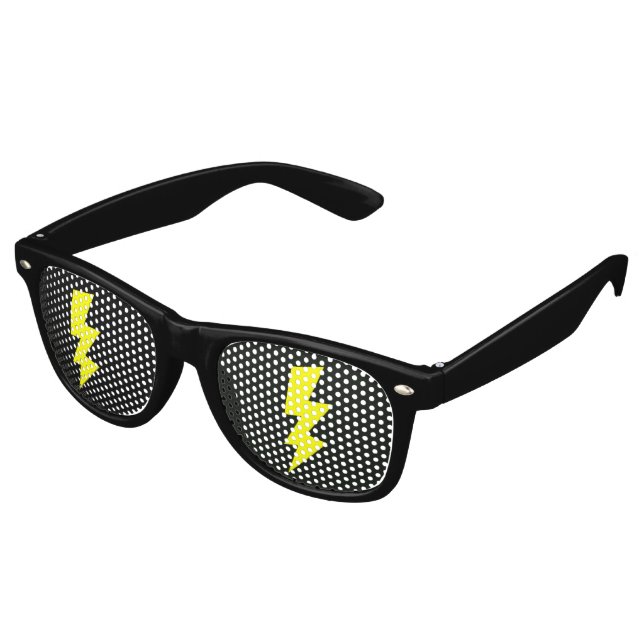 Gafas de sol de tonos de fiesta con rayo amarillo (Ángulo)