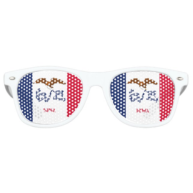 Gafas de sol de tonos fiestas con bandera de Iowa, (Anverso)