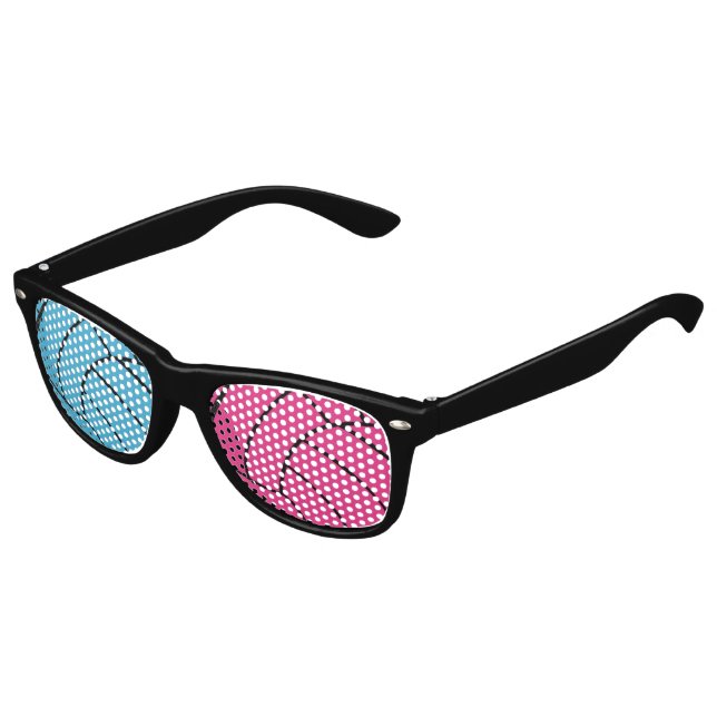 Gafas de sol de voleibol rosa y turquesa (Ángulo)