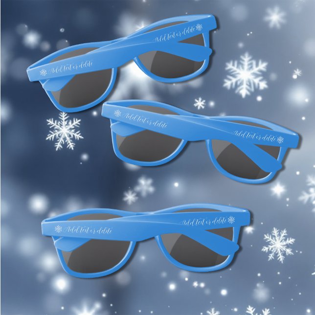 Gafas De Sol Dragón de invierno blanco Snowflakes Blue (Subido por el creador)