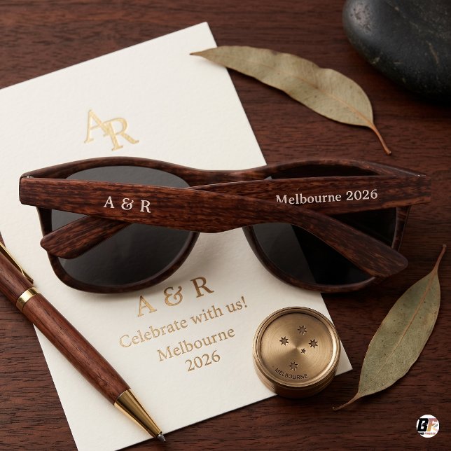 Gafas De Sol Elegante Boda de Destino Personalizada de Madera (Subido por el creador)