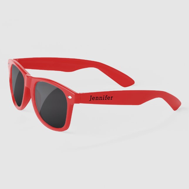 Gafas De Sol Elegante Chic Nombre Personalizado Negro Personali (Izquierda)