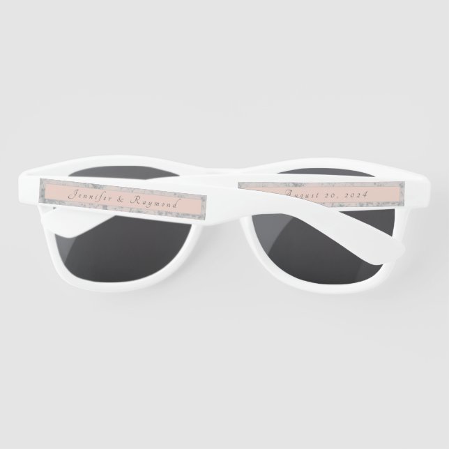 Gafas De Sol Elegante Mármol de Melocotón y Gris (Reverso)