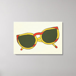 Gafas de sol en estampados de lienzo amarillas y r