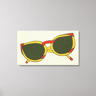 Gafas de sol en impresiones de lienzo amarillas y 