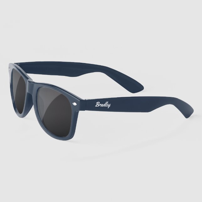 Gafas De Sol Estilizado Nombre Personalizado Blanco Moderno Per (Izquierda)