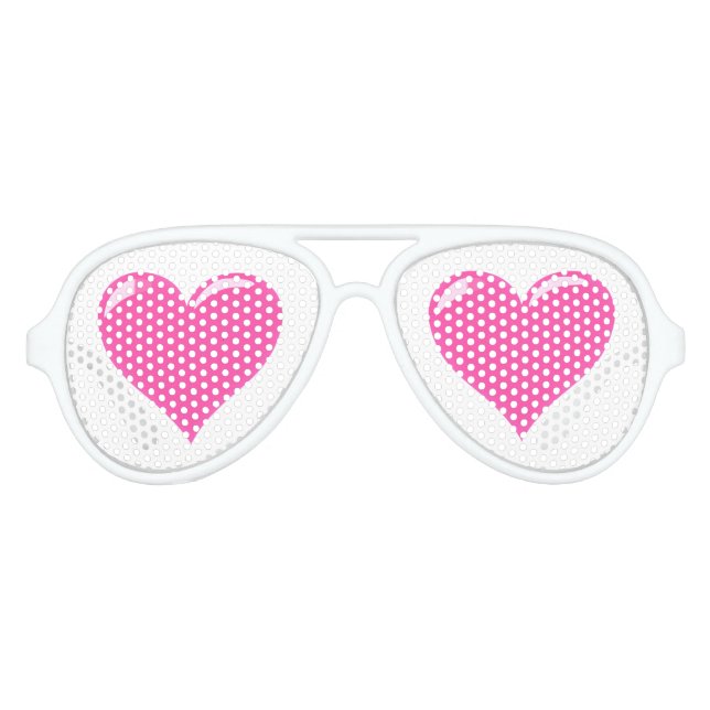 Gafas de sol fiesta con corazones rosados (Anverso)