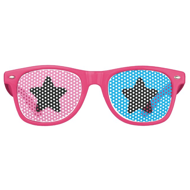 Gafas de sol Fiesta Estrella rosa y azul (Anverso)