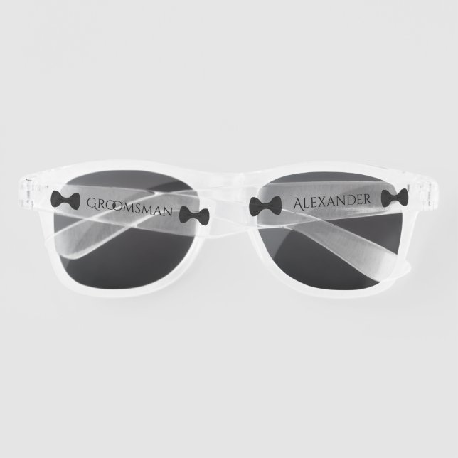Gafas De Sol Fun Boda Groomsman Black Tie (Reverso)