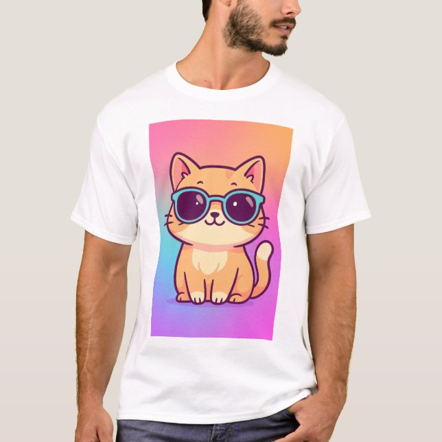 Gafas de sol gafas de gato de Guay Kawaii camiseta (Anverso)