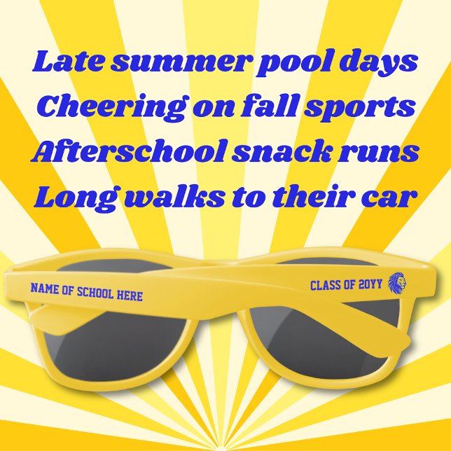 Gafas De Sol Graduado de mascota de león amarillo y azul (Subido por el creador)