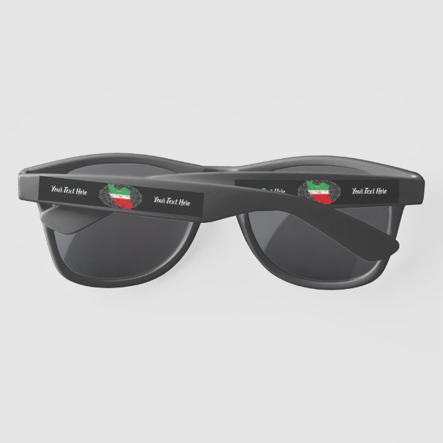 Gafas De Sol Mapa de Irán con bandera y emblema (Reverso)