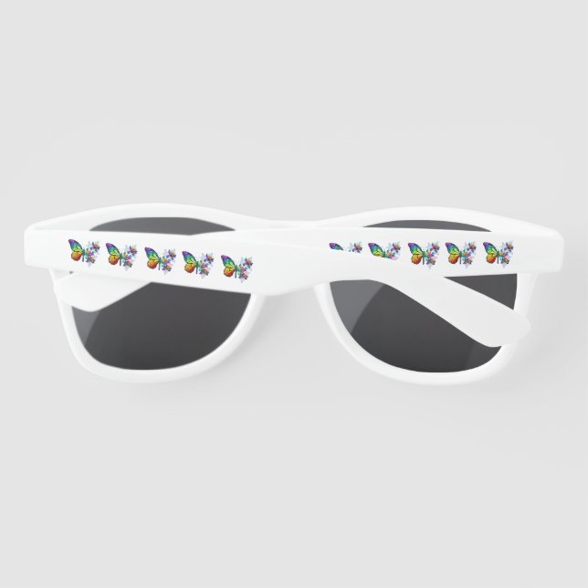 Gafas De Sol Mariposa florida arcoiris (Reverso)