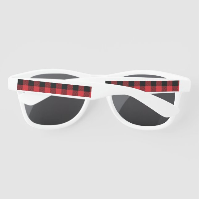 Gafas De Sol Navidades con manto de búfalo rojo y negro (Reverso)
