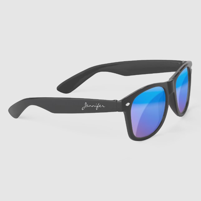 Gafas De Sol Nombre Personalizado Blanco Script Regalo de Veran (Derecha)
