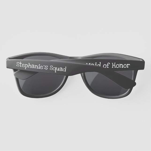 Gafas De Sol Novia Personalizado de escuadrón se divierte donce (Reverso)