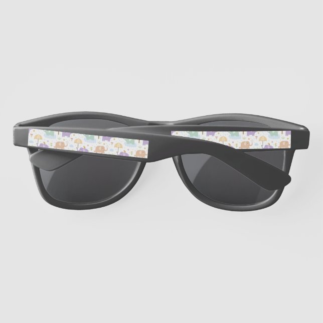 Gafas De Sol Palm Trees and Playful Elephants Pattern (Reverso)