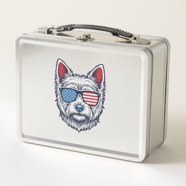 Gafas de sol patrióticas para perros Westie Arte v (Anverso)