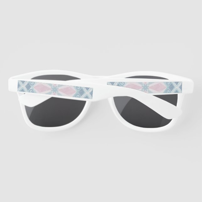 Gafas De Sol patrón azul en forma de diamante (Reverso)