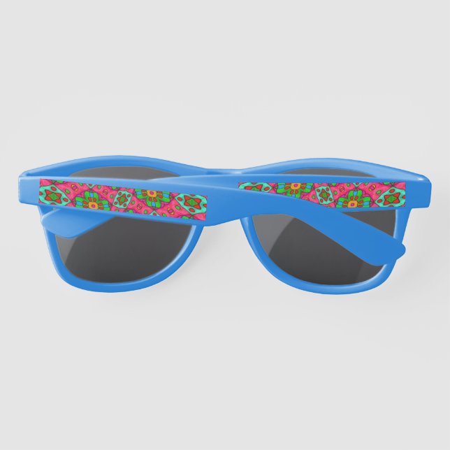 Gafas De Sol Patrón de flores abstractas únicas (Reverso)