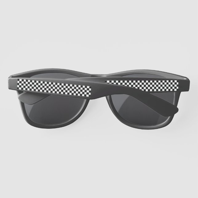 Gafas De Sol Patrón de tablero de cheques en blanco y negro (Reverso)