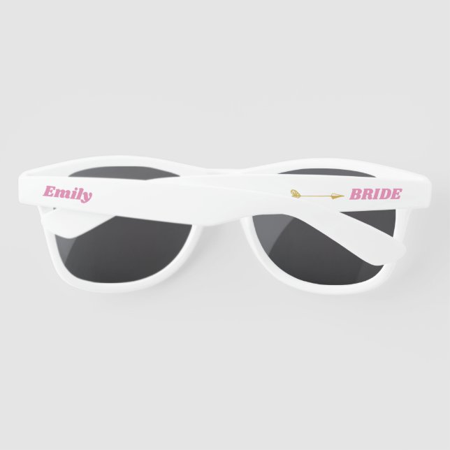 Gafas De Sol Personalizado Bachelorette Favor Bride (Reverso)